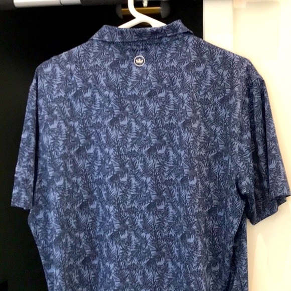 Peter Millar Blue Seaside Tropical Palm Print Golf Polo 💎 Quality Look & Feel - Picture 2 of 5